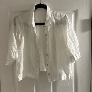 Eileen Fisher linen bottom up shirt